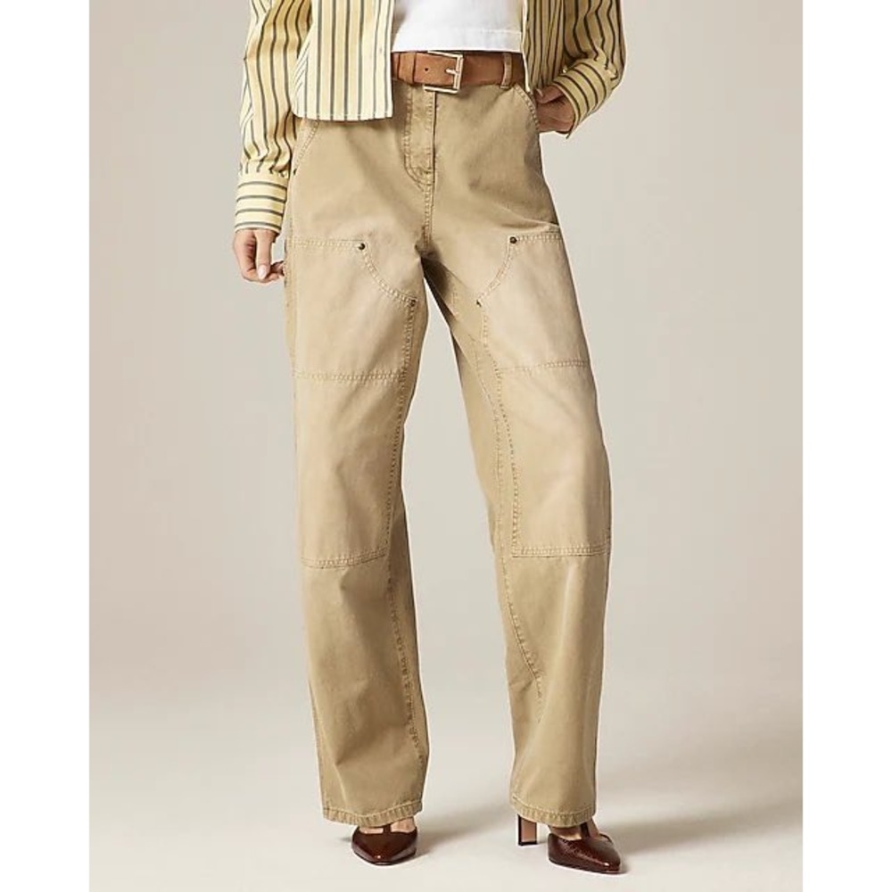 J Crew Slant Pocket Hammer Loop Painter Pants 29 Khaki Utility Minimal Neutral - Picture 1 of 16